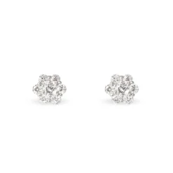Histoire d'Or Boucles D'oreilles Puces Magnolia Or Blanc Diamant