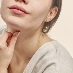 Histoire d'Or Boucles D'oreilles Puces Marie-noela Or Jaune Perle De Tahiti