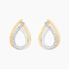Histoire d'Or Boucles D'oreilles Puces Marilynn Or Bicolore Diamant Blanc
