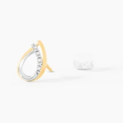 Histoire d'Or Boucles D'oreilles Puces Marilynn Or Bicolore Diamant Blanc