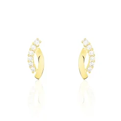 Histoire d'Or Boucles D'oreilles Puces Marlyatou Or Jaune Oxyde De Zirconium