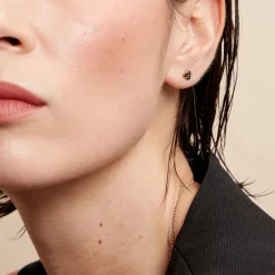 Histoire d'Or Boucles D'oreilles Puces Midnight Royalty Plaqué Or Jaune Oxyde