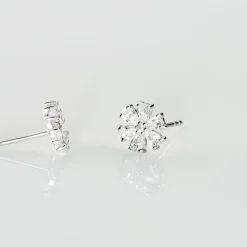 Histoire d'Or Boucles D'oreilles Puces Maelane Or Blanc Oxyde De Zirconium