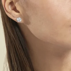 Boucles D'oreilles Puces Marquise Argent Blanc Oxyde De Zirconium-Histoire d'Or Clearance