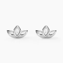 Boucles D'oreilles Puces Malva Argent Blanc Oxyde De Zirconium-Histoire d'Or Hot