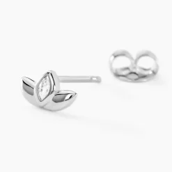 Boucles D'oreilles Puces Malva Argent Blanc Oxyde De Zirconium-Histoire d'Or Hot