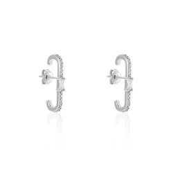 Histoire d'Or Boucles D'oreilles Puces Mabella Argent Blanc Oxyde De Zirconium