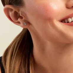 Boucles D'oreilles Puces Marilla Argent Blanc Oxyde De Zirconium-Histoire d'Or Sale