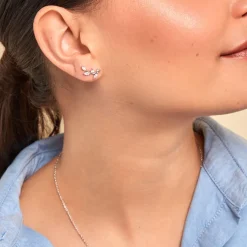 Histoire d'Or Boucles D'oreilles Puces Milda Argent Blanc Oxyde De Zirconium