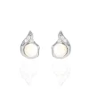 Boucles D'oreilles Puces Mellie Argent Blanc Perle De Culture-Histoire d'Or