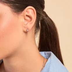 Boucles D'oreilles Puces Nimah Argent Blanc Oxyde De Zirconium-Histoire d'Or Best