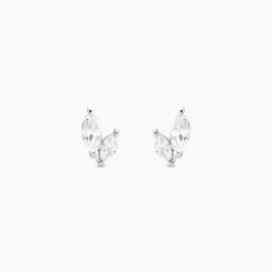 Histoire d'Or Boucles D'oreilles Puces Navette De Zirconium