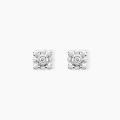 Boucles D'oreilles Puces Neorah Argent Blanc Oxyde De Zirconium-Histoire d'Or Clearance