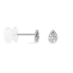 Histoire d'Or Boucles D'oreilles Puces Nevena Or Blanc Diamant