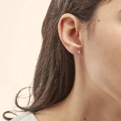 Histoire d'Or Boucles D'oreilles Puces Nevena Or Blanc Diamant