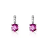 Histoire d'Or Boucles D'oreilles Puces Noora Or Blanc Topaze Rose Oxyde De Zirconium