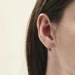 Histoire d'Or Boucles D'oreilles Puces Noora Or Blanc Topaze Rose Oxyde De Zirconium