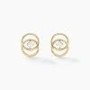 Boucles D'oreilles Puces Nid D'amour Or Jaune Diamant-Histoire d'Or