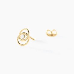 Boucles D'oreilles Puces Nid D'amour Or Jaune Diamant-Histoire d'Or