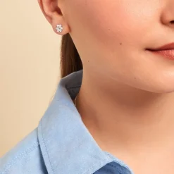 Histoire d'Or Boucles D'oreilles Puces Niva Argent Blanc