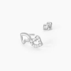 Histoire d'Or Boucles D'oreilles Puces Nonna Argent Blanc Oxyde De Zirconium