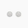 Boucles D'oreilles Puces Or Blanc Strass-Histoire d'Or Sale