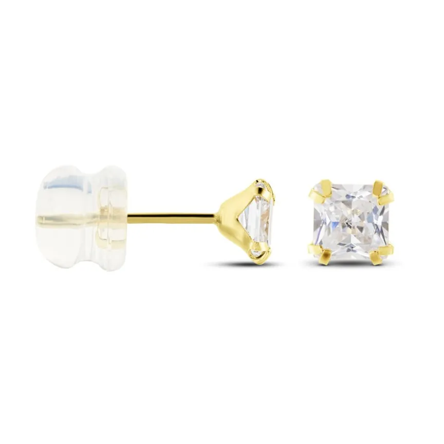 Boucles D'oreilles Puces Or Jaune Doreen Oxydes De Zirconium-Histoire d'Or Discount