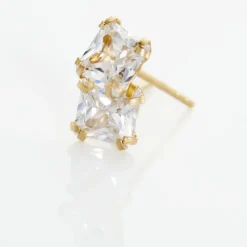 Boucles D'oreilles Puces Or Jaune Doreen Oxydes De Zirconium-Histoire d'Or Discount