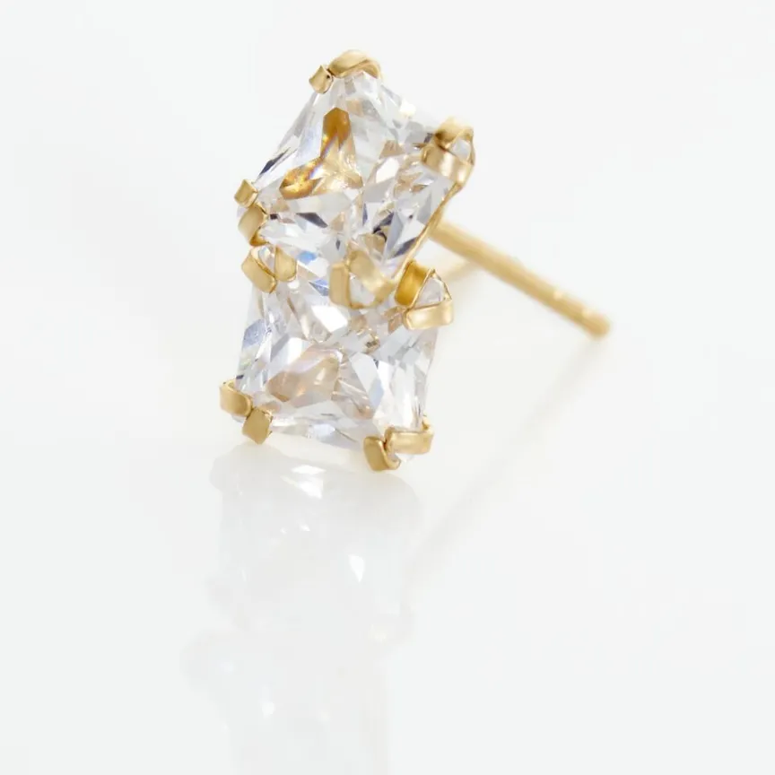 Boucles D'oreilles Puces Or Jaune Doreen Oxydes De Zirconium-Histoire d'Or Discount