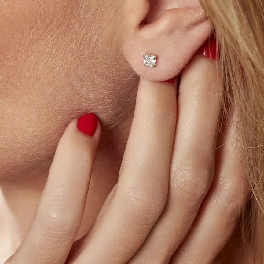 Boucles D'oreilles Puces Or Jaune Doreen Oxydes De Zirconium-Histoire d'Or Discount