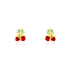 Histoire d'Or Boucles D'oreilles Puces Or Jaune Helicie Email