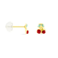 Histoire d'Or Boucles D'oreilles Puces Or Jaune Helicie Email