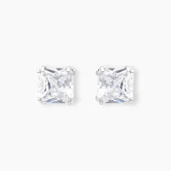 Boucles D'oreilles Puces Or Blanc Doreen Oxydes De Zirconium-Histoire d'Or Best