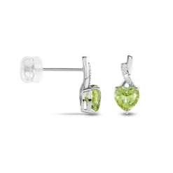 Boucles D'oreilles Puces Or Blanc Clothilde Péridot-Histoire d'Or Discount