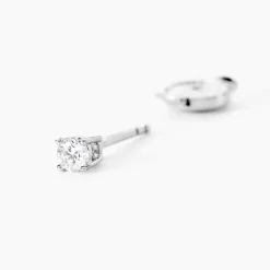 Boucles D'oreilles Puces Or Blanc Aphrodite Diamants-Histoire d'Or Outlet