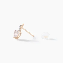 Boucles D'oreilles Puces Or Rose Clothilde Quartz-Histoire d'Or Best