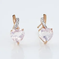 Boucles D'oreilles Puces Or Rose Clothilde Quartz-Histoire d'Or Best