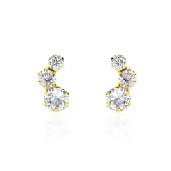 Histoire d'Or Boucles D'oreilles Puces Or Jaune Albizia Oxydes De Zirconium