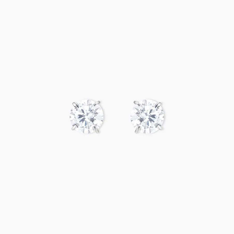 Histoire d'Or Boucles D'oreilles Puces Or Blanc Katherina Oxyde De Zirconium