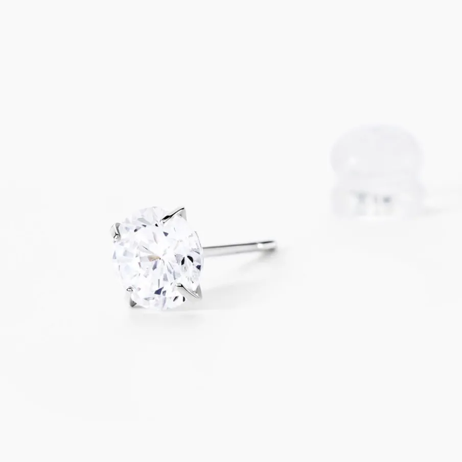 Histoire d'Or Boucles D'oreilles Puces Or Blanc Katherina Oxyde De Zirconium