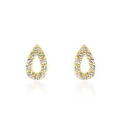 Boucles D'oreilles Puces Or Jaune Oxydes De Zirconium-Histoire d'Or Clearance