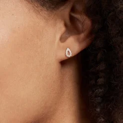 Boucles D'oreilles Puces Or Jaune Oxydes De Zirconium-Histoire d'Or Clearance