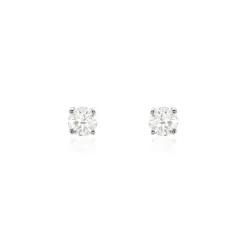 Histoire d'Or Boucles D'oreilles Puces Or Blanc  Diamants Synthétique