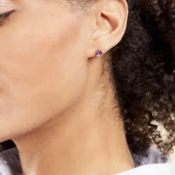 Histoire d'Or Boucles D'oreilles Puces Or Jaune Prudencia Améthystes