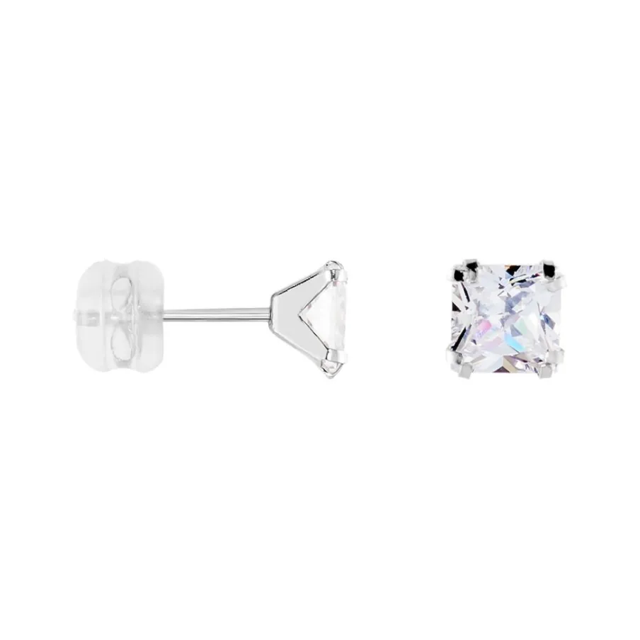 Histoire d'Or Boucles D'oreilles Puces Or Blanc Doreen Oxydes De Zirconium