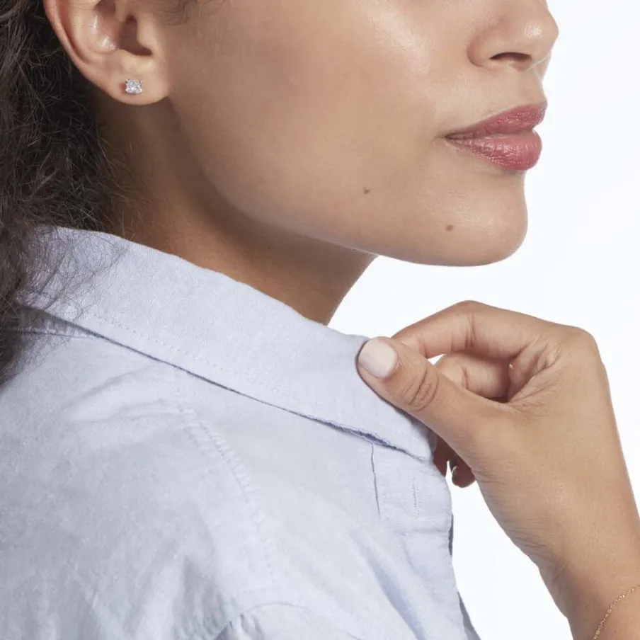 Histoire d'Or Boucles D'oreilles Puces Or Blanc Doreen Oxydes De Zirconium