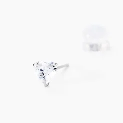 Histoire d'Or Boucles D'oreilles Puces Or Blanc Katherine Oxyde De Zirconium