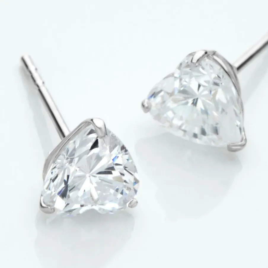 Histoire d'Or Boucles D'oreilles Puces Or Blanc Katherine Oxyde De Zirconium