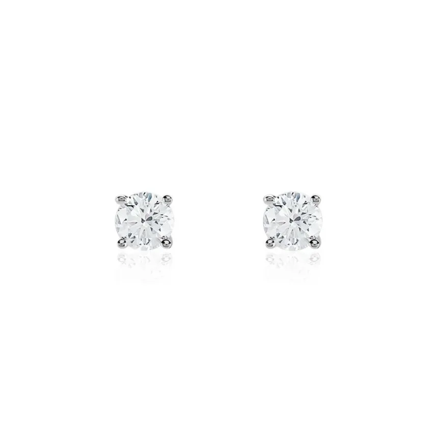 Boucles D'oreilles Puces Or Blanc Aphrodite Diamant-Histoire d'Or Sale