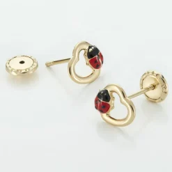 Histoire d'Or Boucles D'oreilles Puces Or Jaune Syringa Smalto